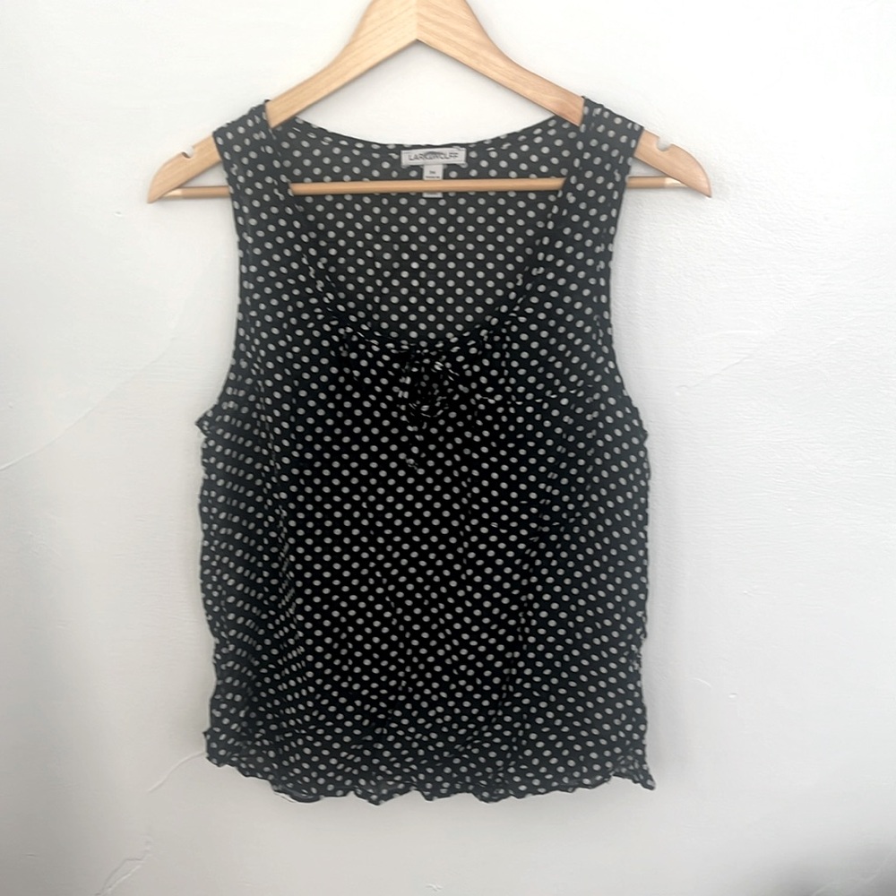 Sheer black tank top with polka dots (Lark&Wolff)
